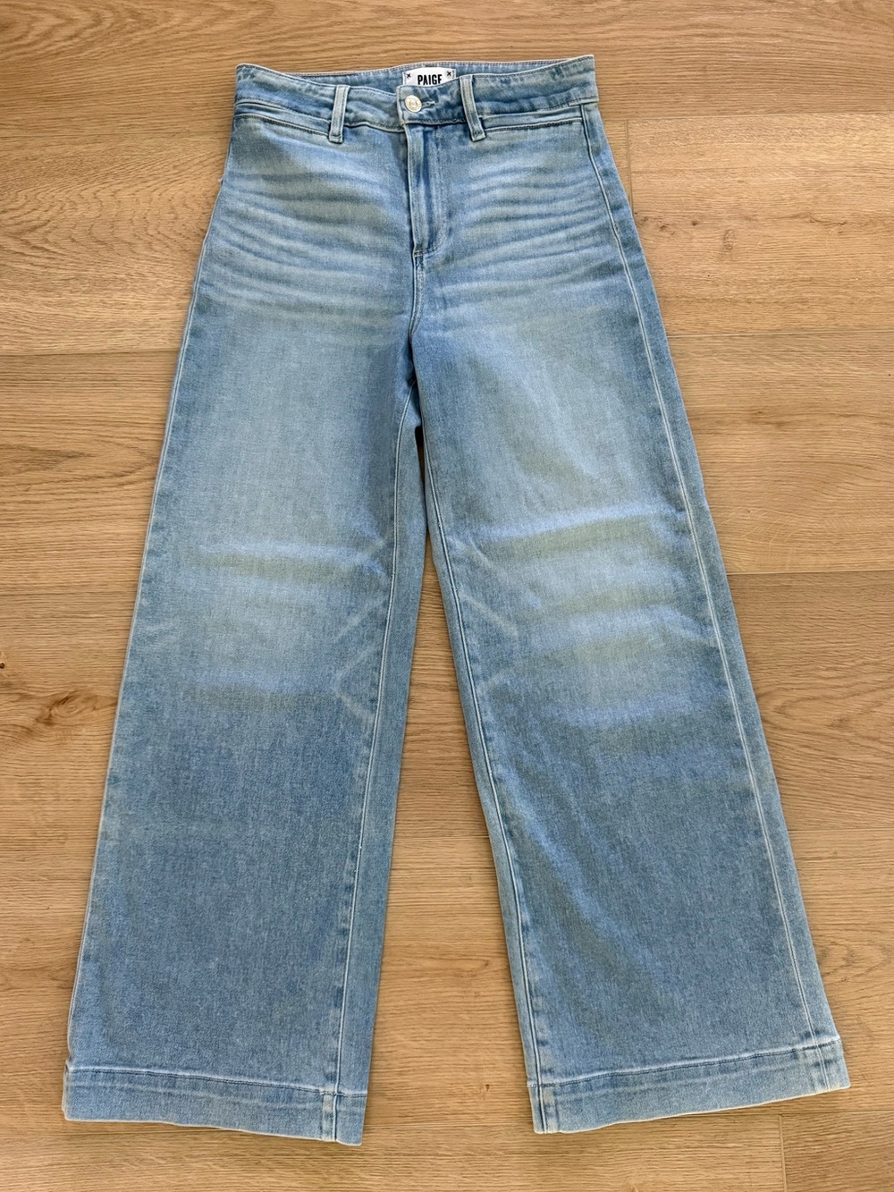 PAIGE Anessa High Rise Wide Leg Jeans Size 26 Light Wash